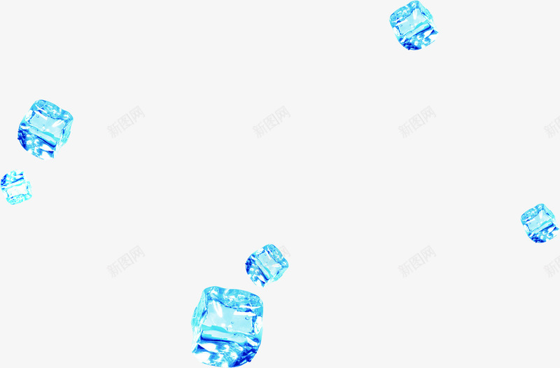 蓝色白底图冰块海报png免抠素材_新图网 https://ixintu.com 冰块 海报 蓝色