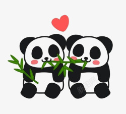 情侣印花卡通小熊猫高清图片