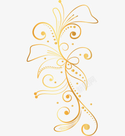 手绘藤条金色创意装饰花纹高清图片
