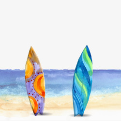 沙滩纹理背景彩色创意冲浪板元素矢量图高清图片
