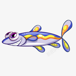 卡通笑嘻嘻的大眼睛鱼类动物素材