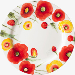 花朵花纹印花陶瓷盘子素材