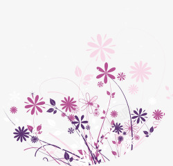 粉紫色浪漫花藤素材