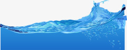 蓝色立体汹涌海水素材