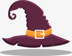 尖尖的帽子紫色万圣节女巫帽矢量图高清图片