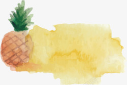 黄色菠萝水彩菠萝笔刷矢量图高清图片