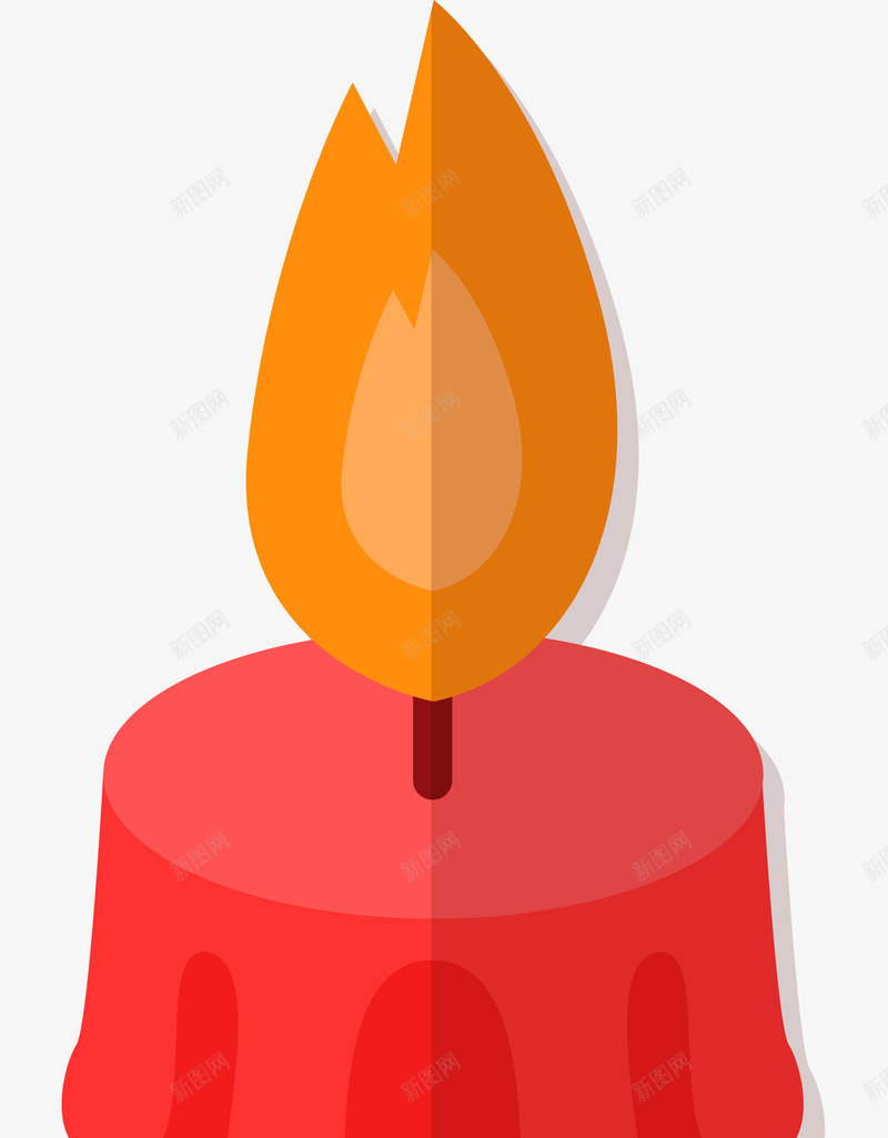红色万圣节蜡烛png免抠素材_新图网 https://ixintu.com 万圣节 卡通装饰 扁平化 火焰 矢量图案 红色 蜡烛