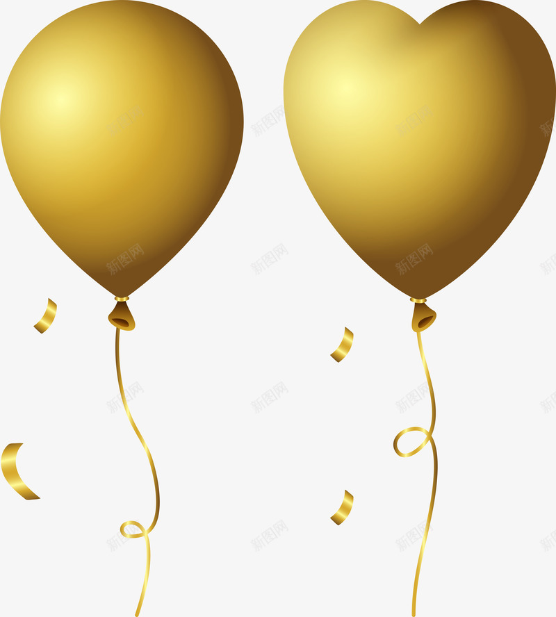 金色高档节日气球png免抠素材_新图网 https://ixintu.com 气球 矢量图案 节日庆祝 装饰 质感 金色 高端