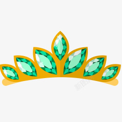 绿色钻石皇冠插画矢量图素材