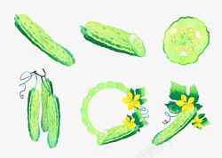 切片的黄瓜素雅简约美食黄瓜藤图高清图片