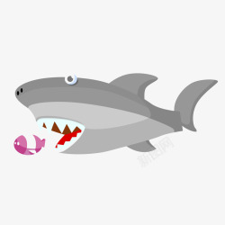 卡通鲨鱼动物矢量图素材