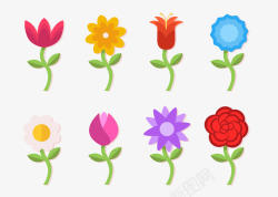 五颜六色的可爱花朵素材
