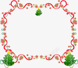 圣诞节红色藤蔓边框素材