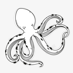 卡通创意手绘章鱼矢量图素材