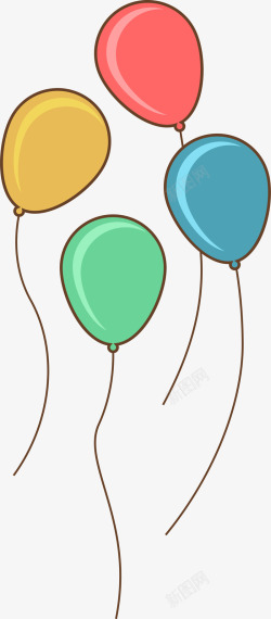 彩色漂浮气球矢量图素材