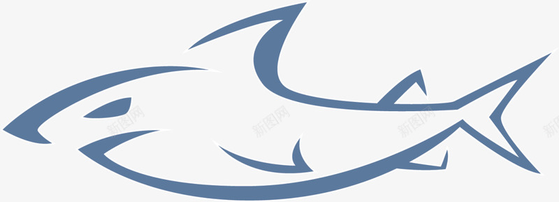 蓝色扁平线条鲨鱼png免抠素材_新图网 https://ixintu.com 6月8号 世界海洋日 大海 线条鲨鱼 自然 蓝色鲨鱼