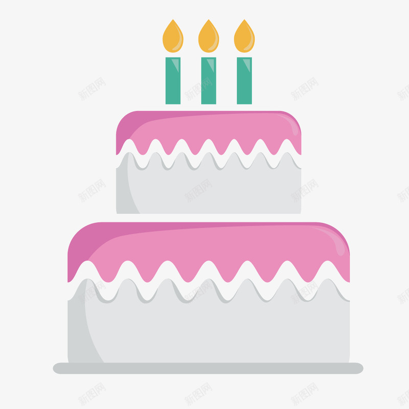 粉色生日蛋糕庆祝矢量图ai免抠素材_新图网 https://ixintu.com 庆祝 生日 粉色 粉色蛋糕 蛋糕 矢量图
