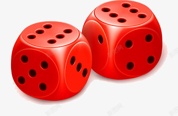 红色的正方块骰子png免抠素材_新图网 https://ixintu.com 卡通 商务 手绘 正方块 简约 红色 骰子 黑点