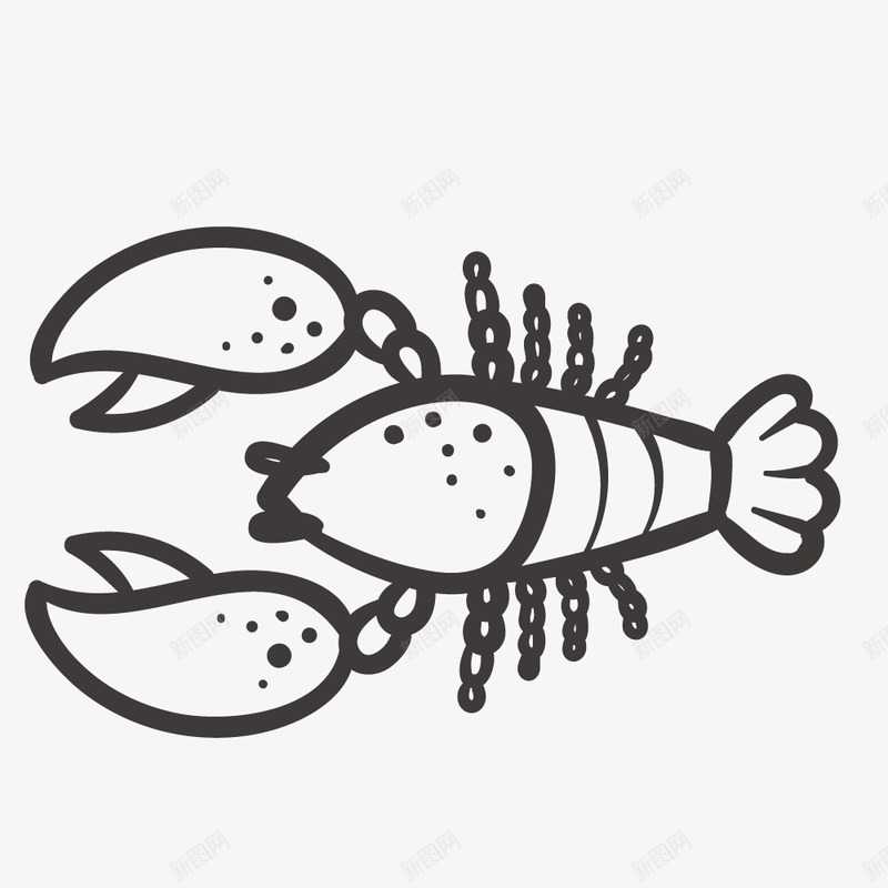 卡通黑色的小龙虾绘画图标png_新图网 https://ixintu.com 创意 动漫动画 卡通手绘 小龙虾绘画 艺术 黑色的