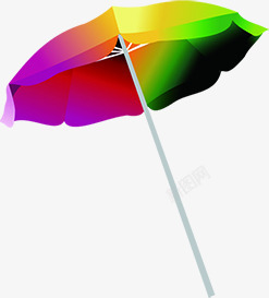 手绘夏日颜色色彩太阳伞素材
