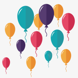氢气球庆祝五颜六色的氢气球矢量图高清图片
