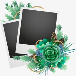 矢量花卉装扮圣诞节装饰相框照片框高清图片