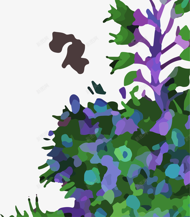 抽象紫藤png免抠素材_新图网 https://ixintu.com 创意 手绘紫藤 抽象 植物 漂亮 紫色 紫藤花 绿色