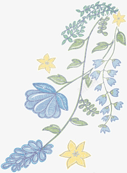 素雅紫色手绘植物花卉布料印花高清图片