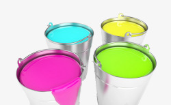 色彩缤纷油漆桶素材