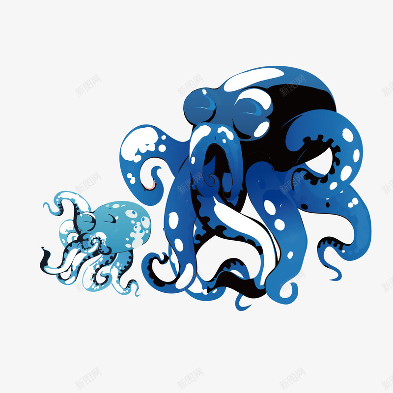蓝色恐怖深海水母png免抠素材_新图网 https://ixintu.com 八爪鱼 动物 卡通 彩色 怪物 水母 海洋生物 红色水母 鱿鱼