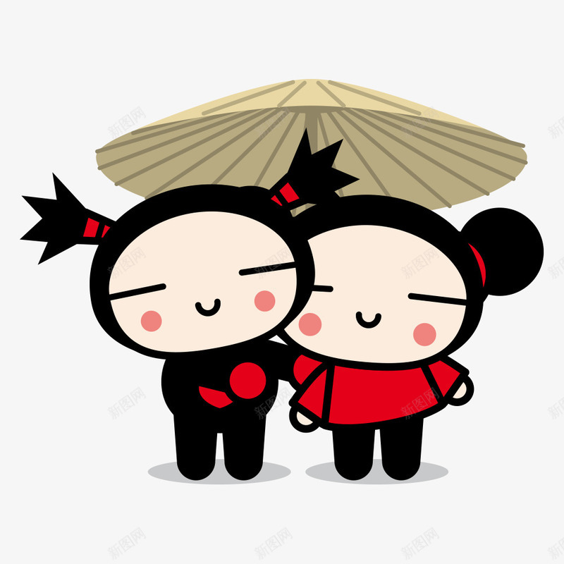 卡通小孩矢量图ai免抠素材_新图网 https://ixintu.com T恤印花 T恤印花图案 印花图案 女孩 小孩 服装印花 服装印花设计 矢量印花 矢量图