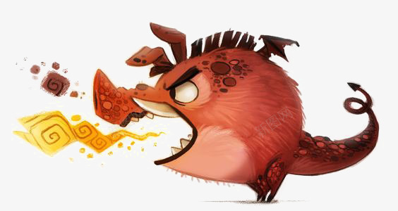 野猪png免抠素材_新图网 https://ixintu.com 卡通怪兽 卡通野猪 喷火 怪兽 手绘野猪 气功波 火焰