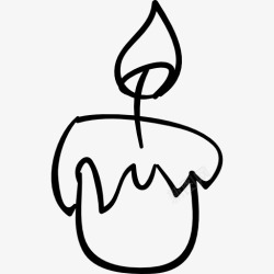 蜡烛光蜡烛燃烧的火焰手绘轮廓图标高清图片