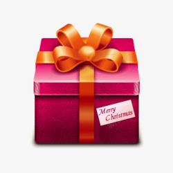 粉红色圣诞节条纹礼物盒素材