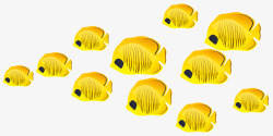 蝴蝶鱼黄色鱼群高清图片