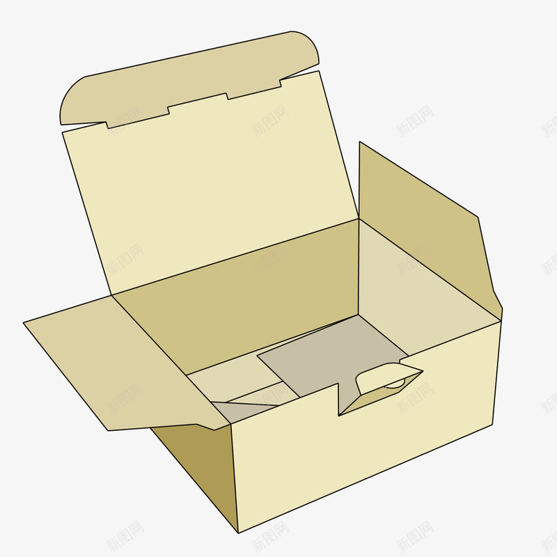 大盒子结构png免抠素材_新图网 https://ixintu.com 包装结构 图案 彩 彩带 彩装 方案包装 时尚 牛皮纸 结构 色彩 黄色