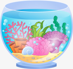 海洋珊瑚鱼缸素材