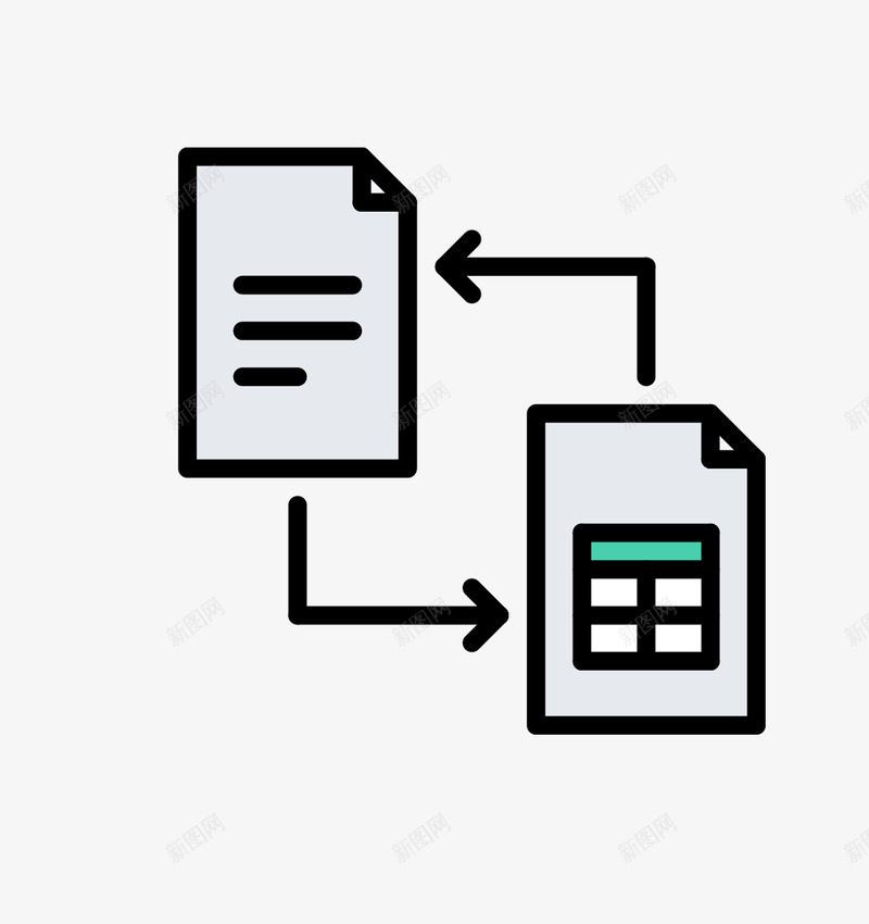 文件职场office图标png_新图网 https://ixintu.com 公务 办公 办公室 办公室图标 可爱 图标 图表 文件 简单 职场 色彩鲜明 表格 转换