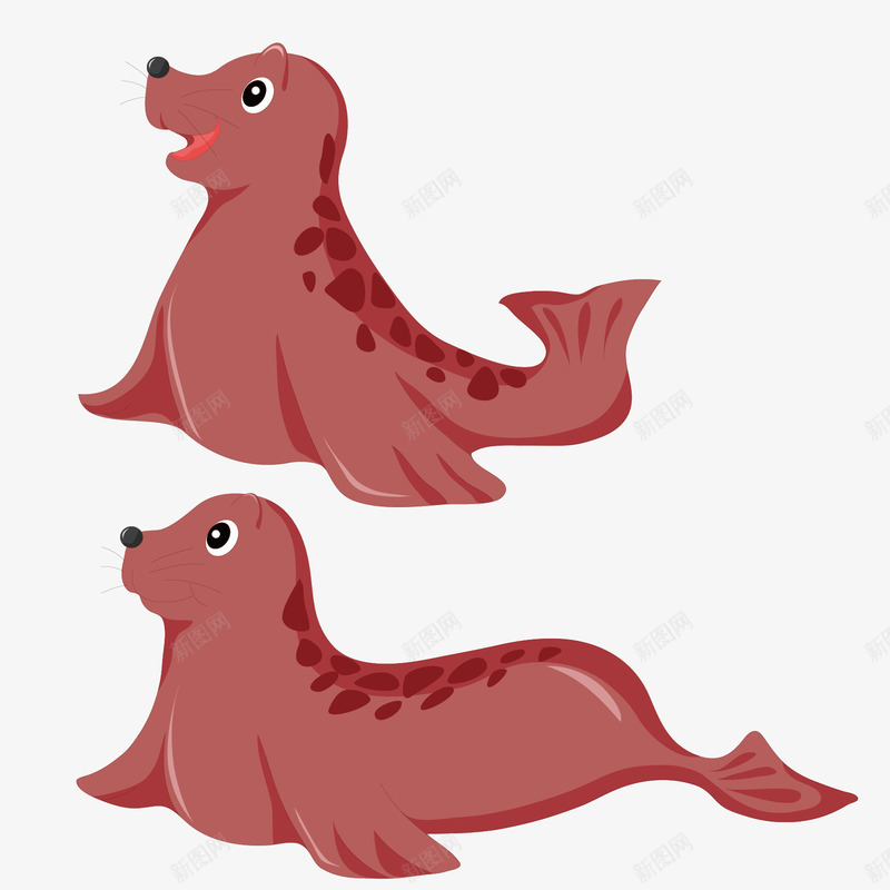 可爱的卡通小海豹png免抠素材_新图网 https://ixintu.com 动物 卡通 可爱 海洋动物 海豹