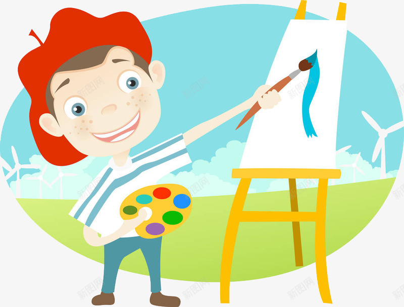 正在画画的男孩png免抠素材_新图网 https://ixintu.com 书画比赛 作画 创意 勾勒 手绘 描绘 涂抹 画图 画画 画画架 素描 纸笔 绘出 绘图 绘画 色彩应用