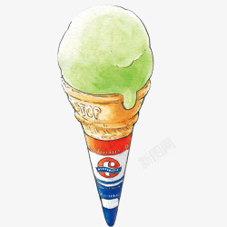 绿茶冰淇淋绿茶冰淇淋手绘画片高清图片
