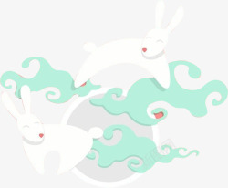 中秋节月兔节日元素素材