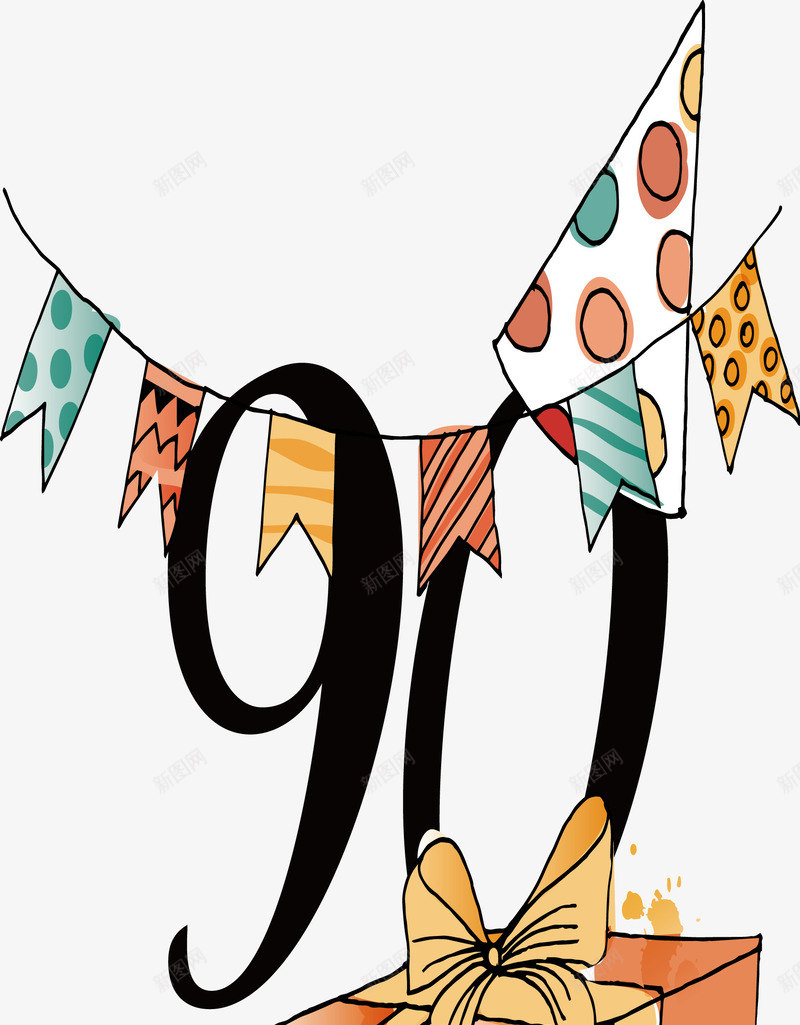 90周年生日庆祝png免抠素材_新图网 https://ixintu.com 90年 周年 生日 装饰