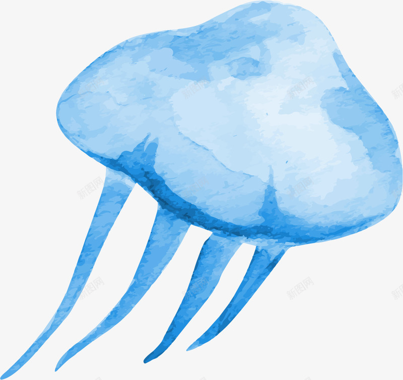 海洋生物png免抠素材_新图网 https://ixintu.com 彩绘 手绘 插画 水彩 水母 海洋生物 简易彩绘
