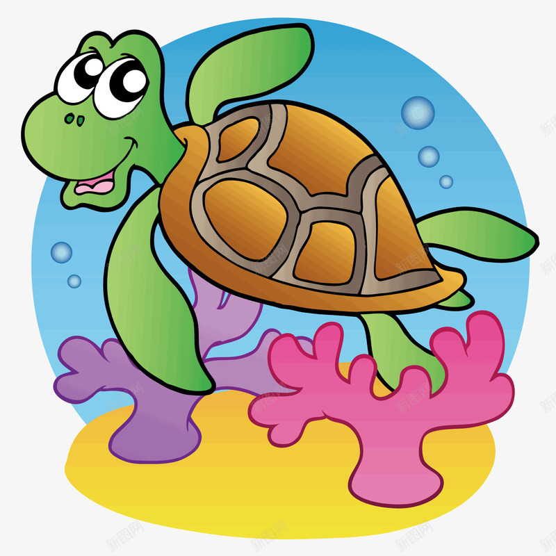 游行的小乌龟png免抠素材_新图网 https://ixintu.com 动物 卡通 卡通小乌龟 小海龟 海洋 游泳的小龟