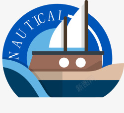 航海的船航海徽章高清图片