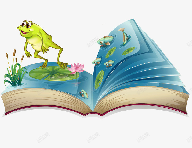 书本里的海洋世界png免抠素材_新图网 https://ixintu.com png图形 png装饰 书本 海洋 装饰 青蛙