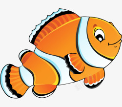 可爱的金鱼卡通手绘橙色可爱金鱼矢量图高清图片