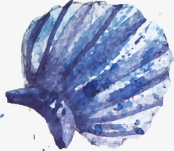 世界海洋日手绘蓝色贝壳素材