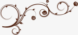 棕色花纹线条背景图片手绘棕色藤蔓高清图片